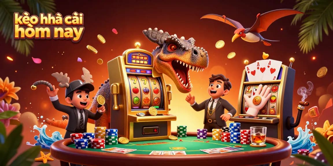 Celebrate big wins with kèo nhà cái hôm nay featuring dynamic casino elements and colorful character action.