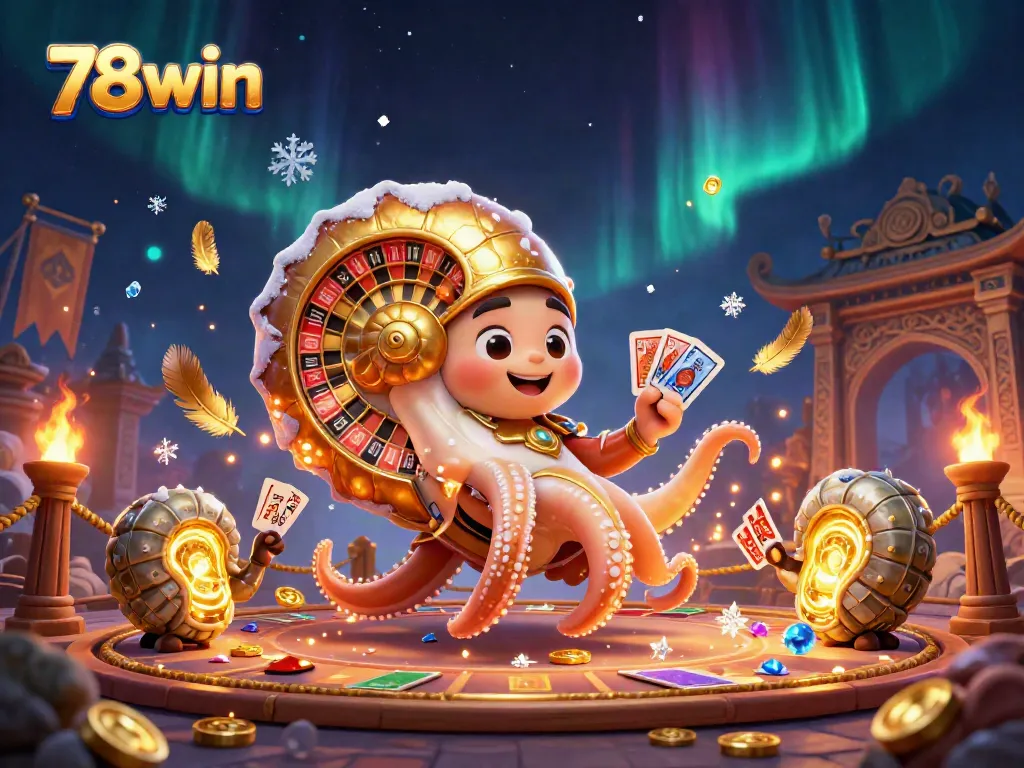 Engage in thrilling games at 78win with glowing nautilus and dynamic casino elements.