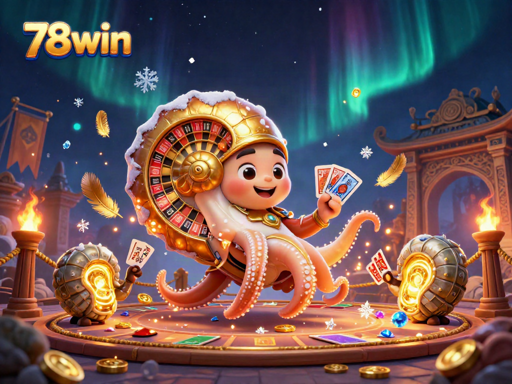 Engage in thrilling games at 78win with glowing nautilus and dynamic casino elements.