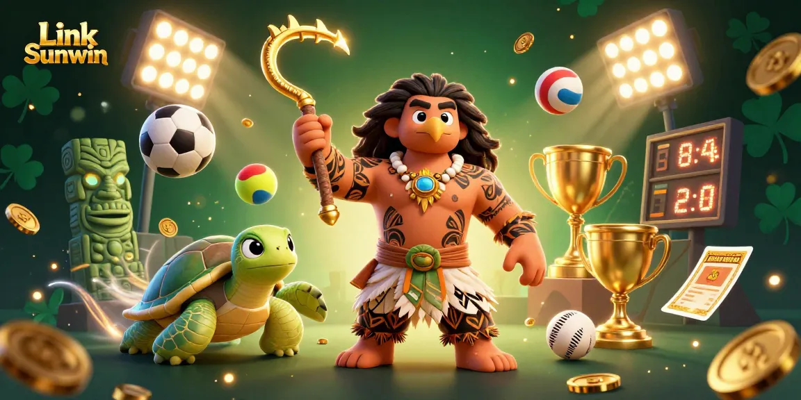 Experience thrilling gameplay action with Link Sunwin featuring dynamic sports elements and vibrant casino imagery.