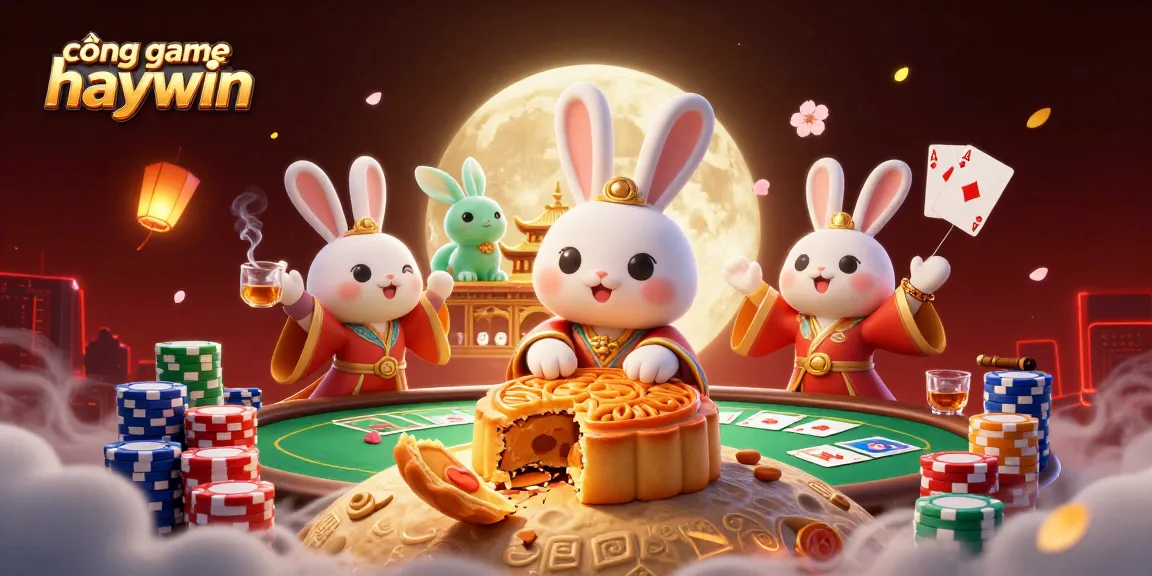Engage in exciting gameplay at cổng game haywin with a dynamic lunar scene featuring poker chips.